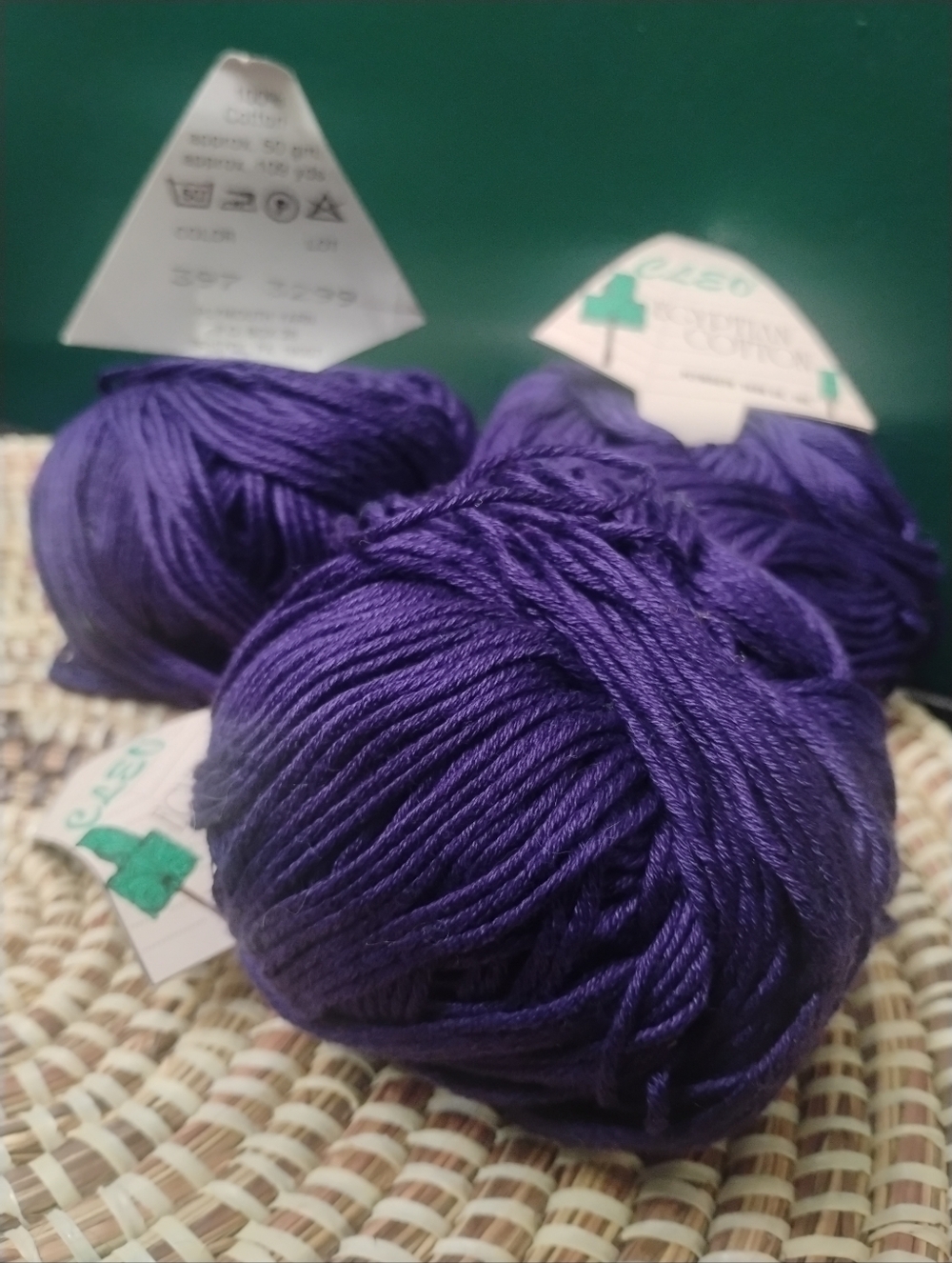 Plymouth Yarn Co. Cleo Egyptian Cotton Yarn Violet Purple 3 Skein Lot NEW - Picture 4 of 8